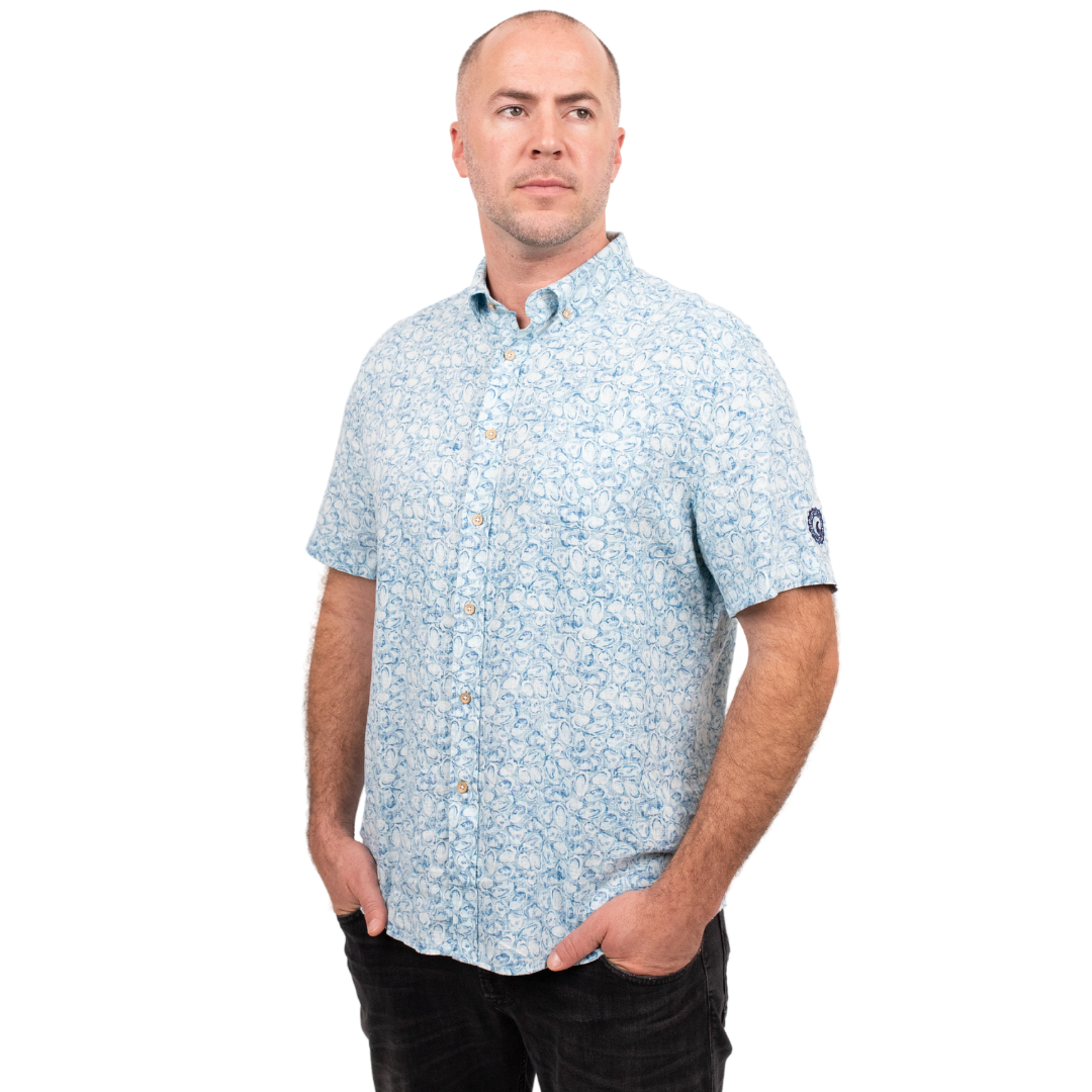 Cisco Brewers Southern Tide Oyster Print Buttonn Down Shirt