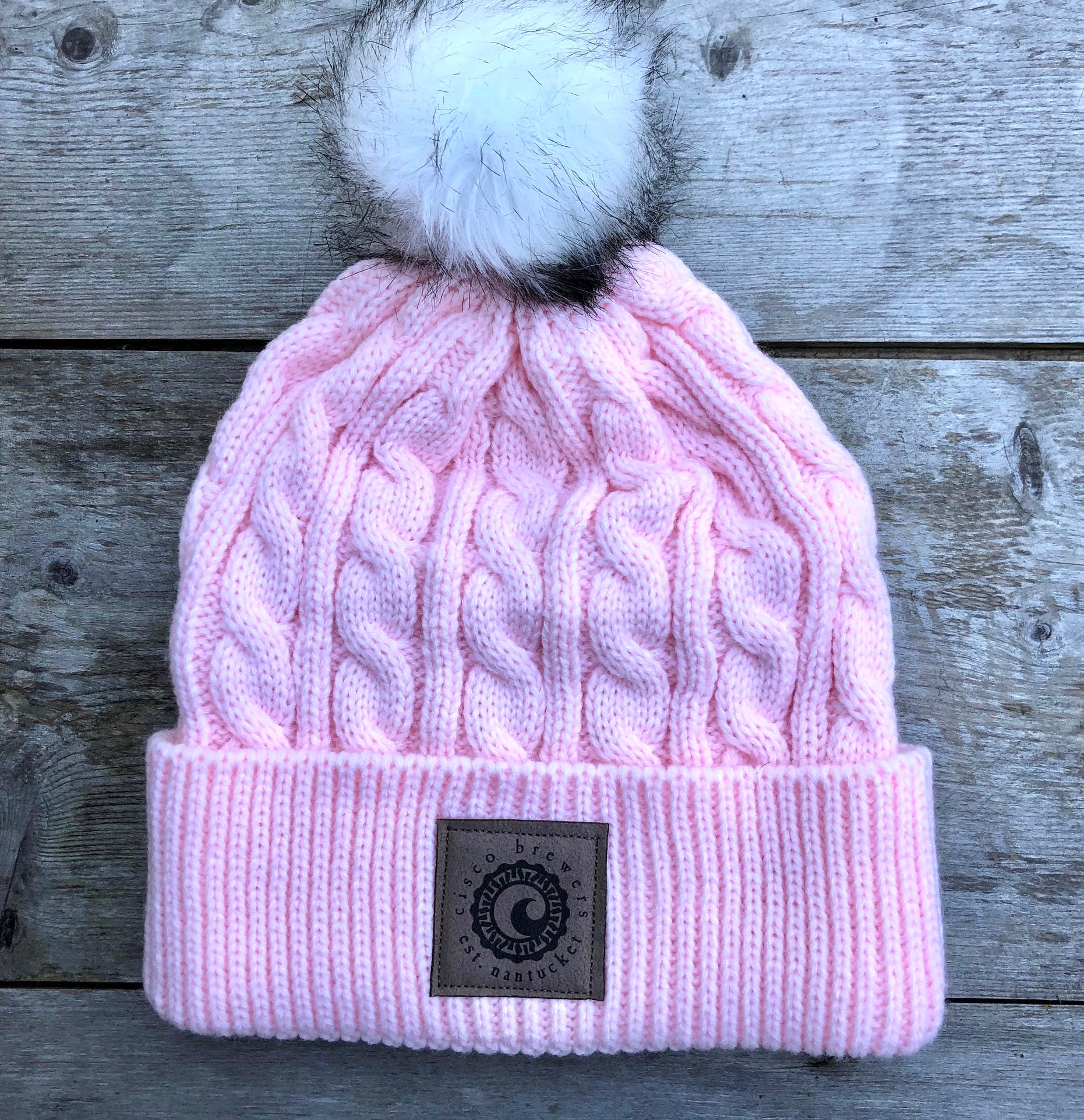 Ladies Winter Beanie w/ Pom Pink