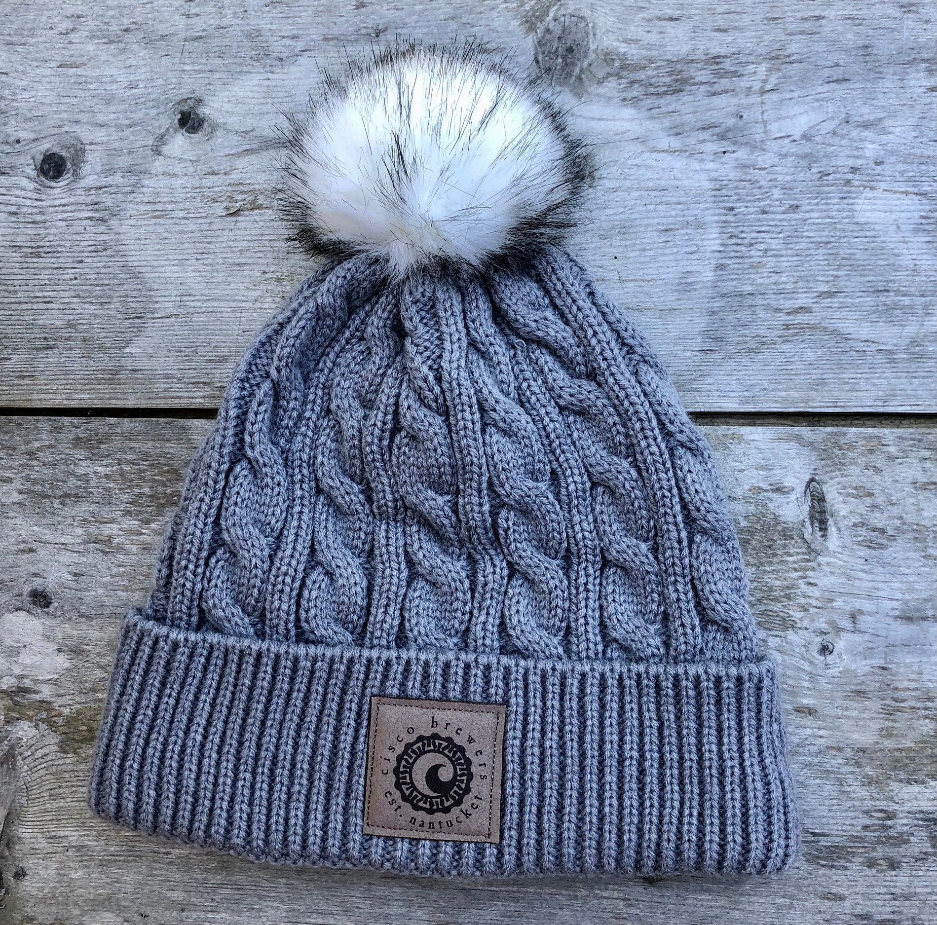 Ladies Winter Beanie w/ Pom Slate Grey