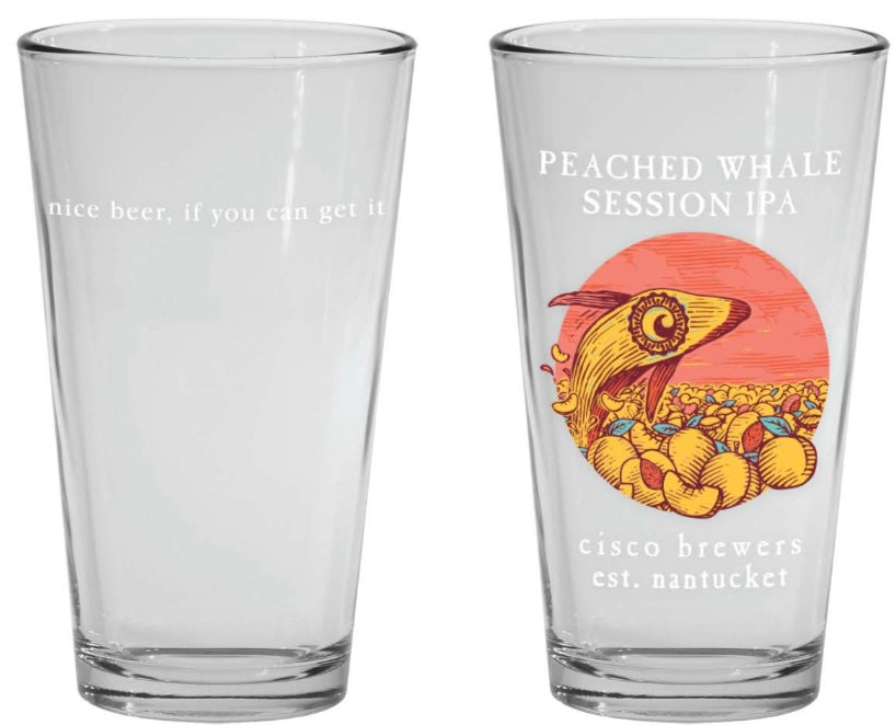 Peached Whale Pint Glasses