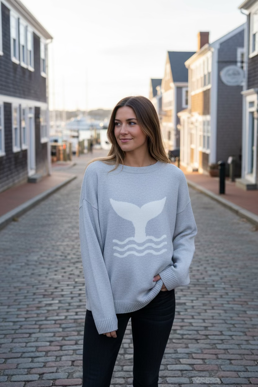 Ellsworth & Ivey Whale's Tale Crewneck Sweater