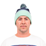 Cisco Brewers Pom Beanie - Navy / Teal / Light Blue