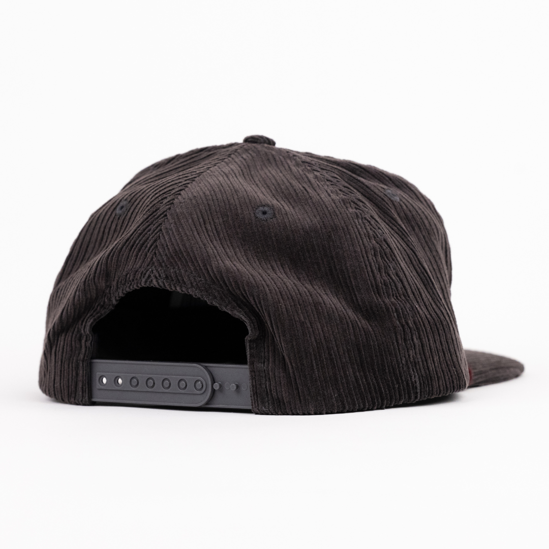 5-Panel Grey Corduroy Rope Hat