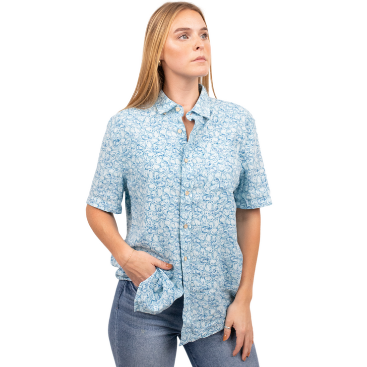 Cisco Brewers Southern Tide Oyster Print Buttonn Down Shirt