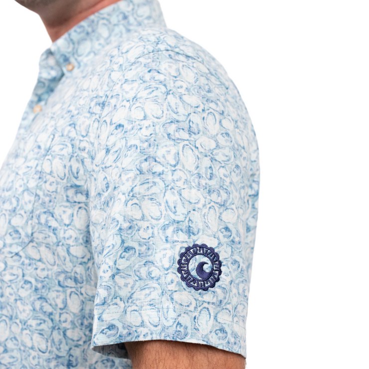 Cisco Brewers Southern Tide Oyster Print Buttonn Down Shirt