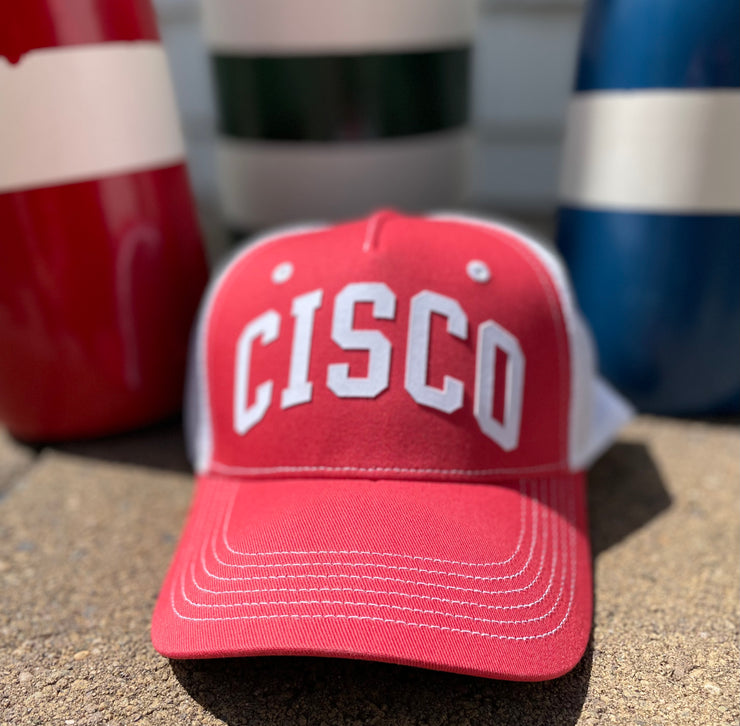 Cisco 5-Panel Snapback Hat - Red/White
